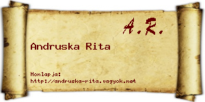 Andruska Rita névjegykártya